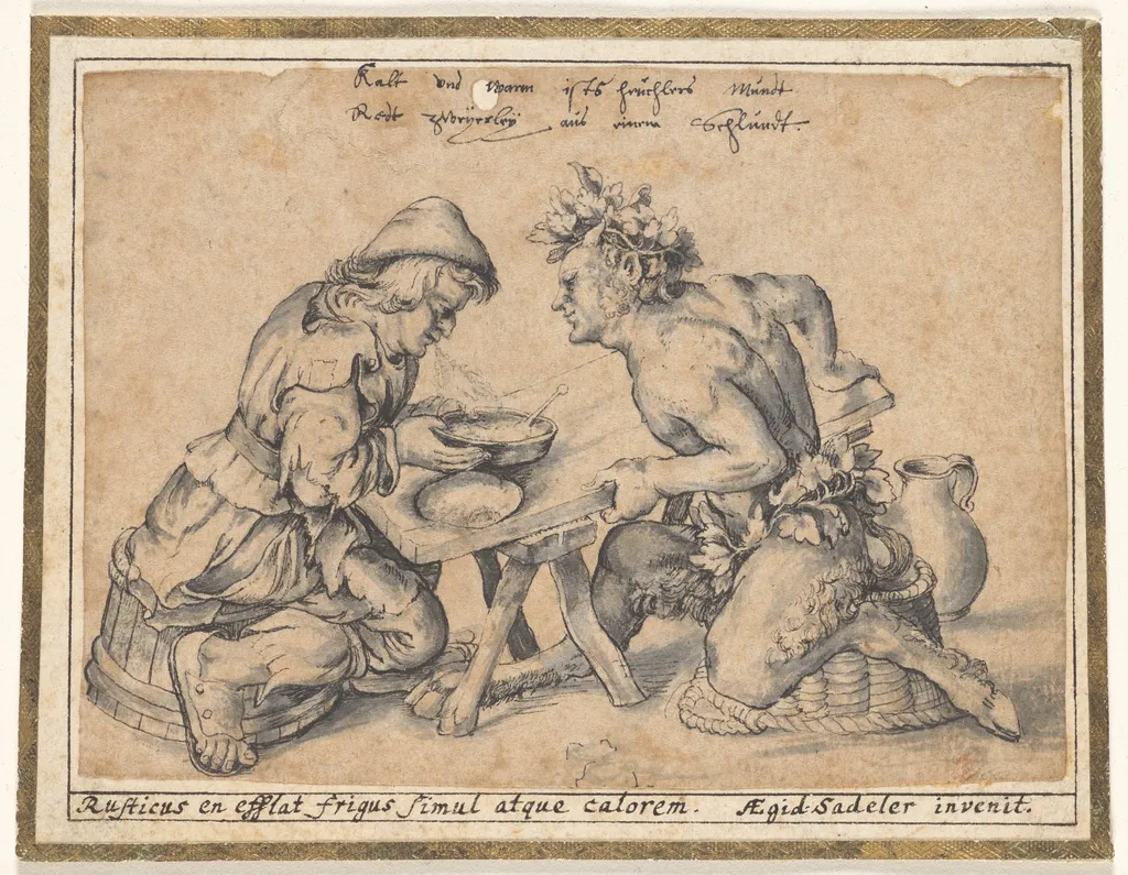 The Peasant Who Blew Hot and Cold (copy after Aegidius Sadeler), by Aegidius Sadeler II, 1610