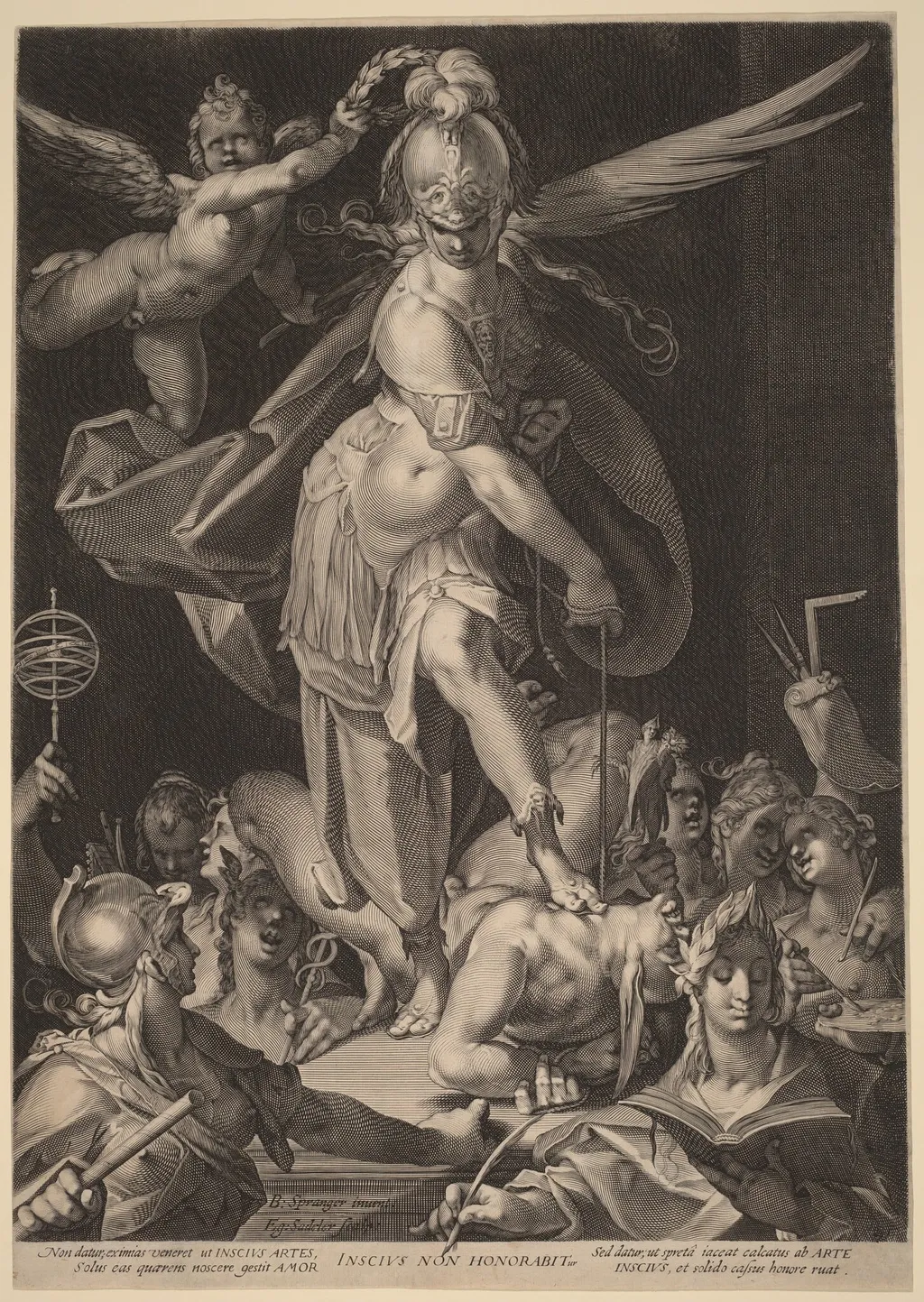 Wisdom Conquering Ignorance, by Aegidius Sadeler II, ink, 1597