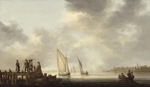 A Pier Overlooking Dordrecht, by Aelbert Cuyp