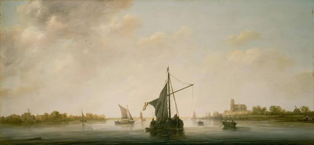 A View of the Maas at Dordrecht, by Aelbert Cuyp, oil, 1645