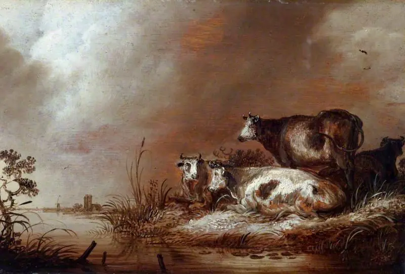 Cattle on a River Bank, by Aelbert Cuyp