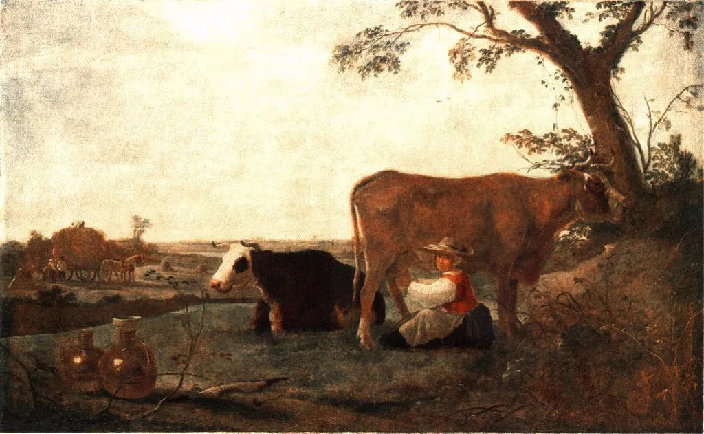 Dairy Maid, by Aelbert Cuyp, oil, 1640