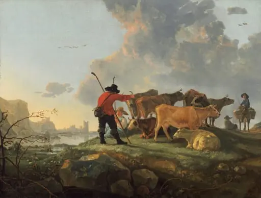 Herdsmen Tending Cattle, by Aelbert Cuyp