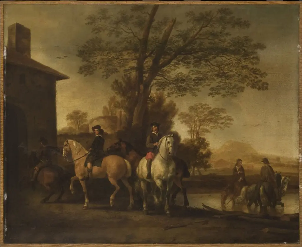 Horsemen Watering Their Horses, by Aelbert Cuyp