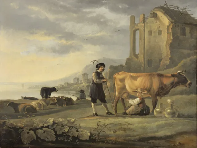 Landscape with Maid Milking a Cow