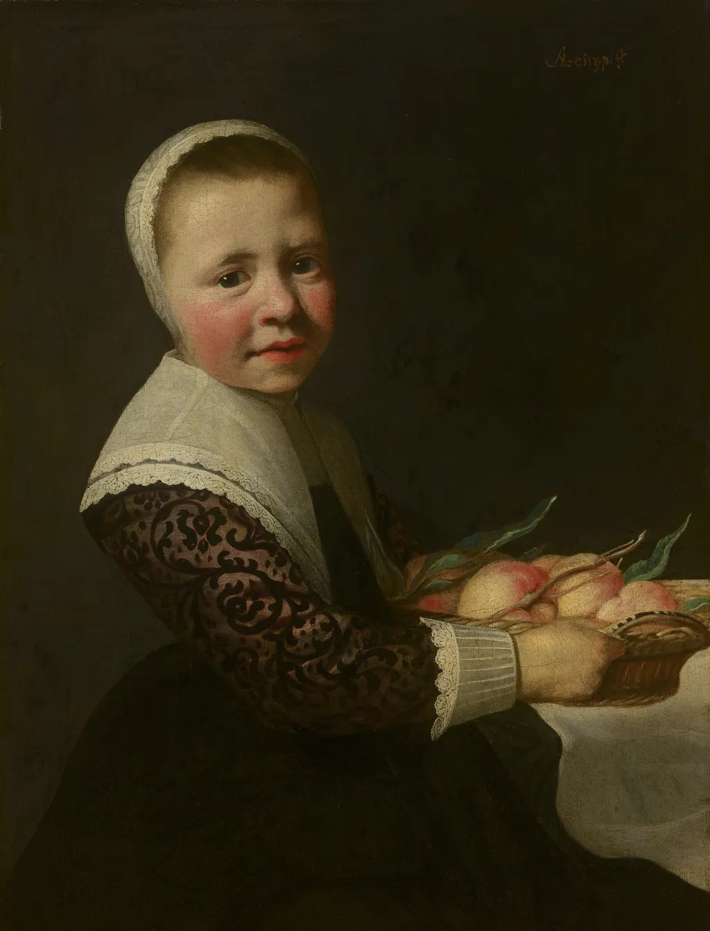 Portrait of a Girl with Peaches, by Aelbert Cuyp, oil, 1650