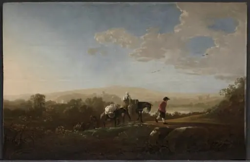 Travelers in Hilly Countryside, by Aelbert Cuyp