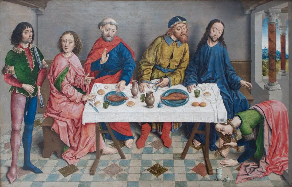 Jesus at Simon's by Aelbrecht Bouts, by Aelbrecht Bouts
