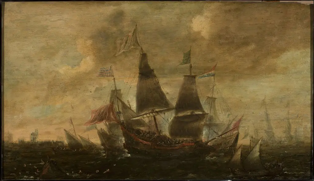 Sea battle, by Aert Anthoniszoon