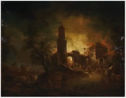 A Town on Fire, by Aert van der Neer