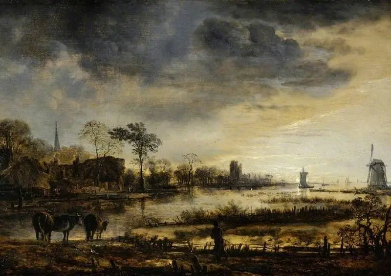 An estuary by moonlight, by Aert van der Neer