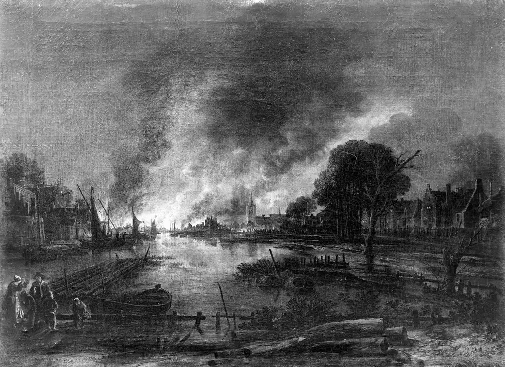 Conflagration in a Dutch city, by Aert van der Neer