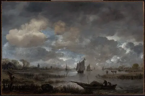 Estuary at Twilight, by Aert van der Neer