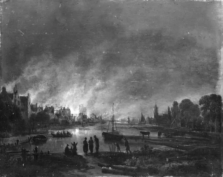 Fire at a Village by Night, by Aert van der Neer