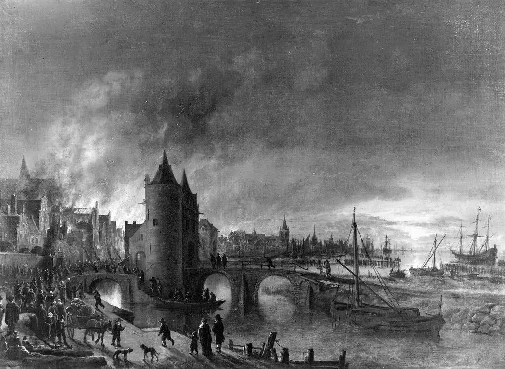 Fire in a Dutch city, by Aert van der Neer