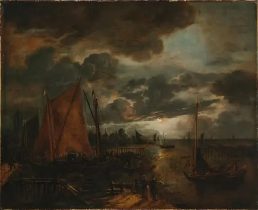 Kuutamo joella, by Aert van der Neer