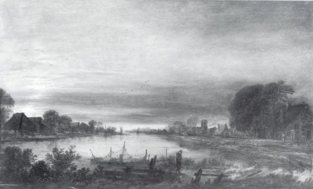 Landscape with Canal at Dusk, by Aert van der Neer, oil, 1665