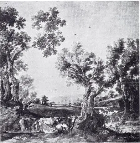 Landscape with Four Cows (Cattle and Ducks)