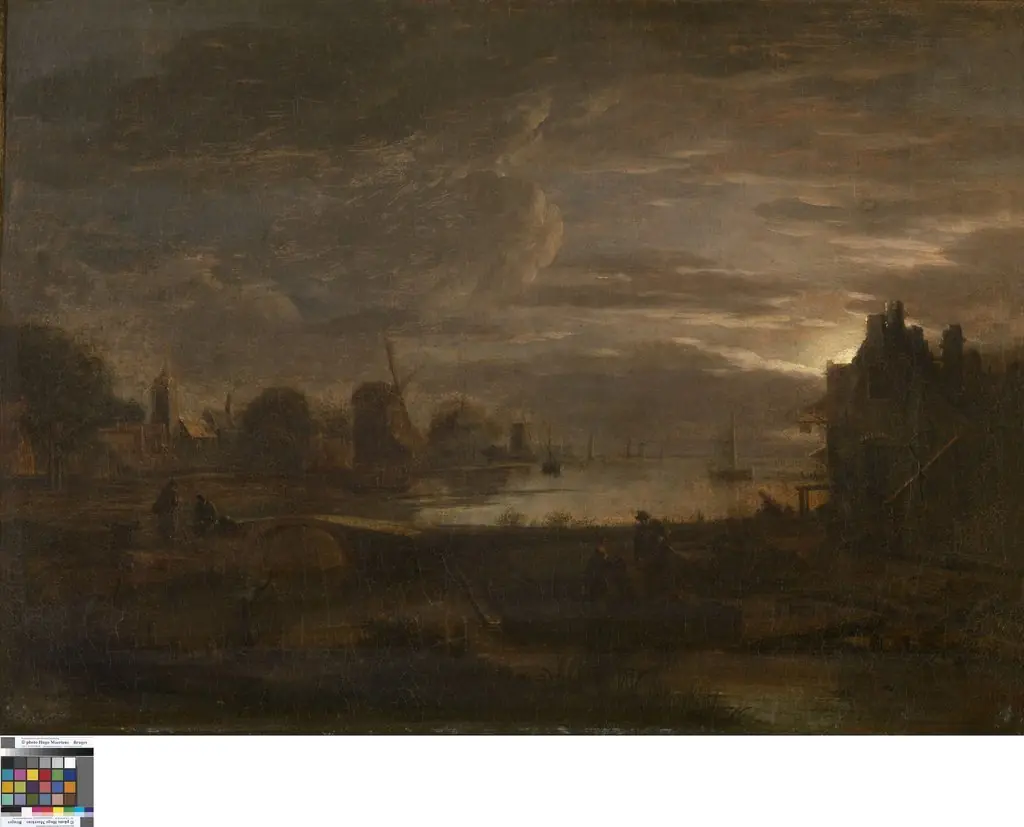 Landschap bij maneschijn, by Aert van der Neer