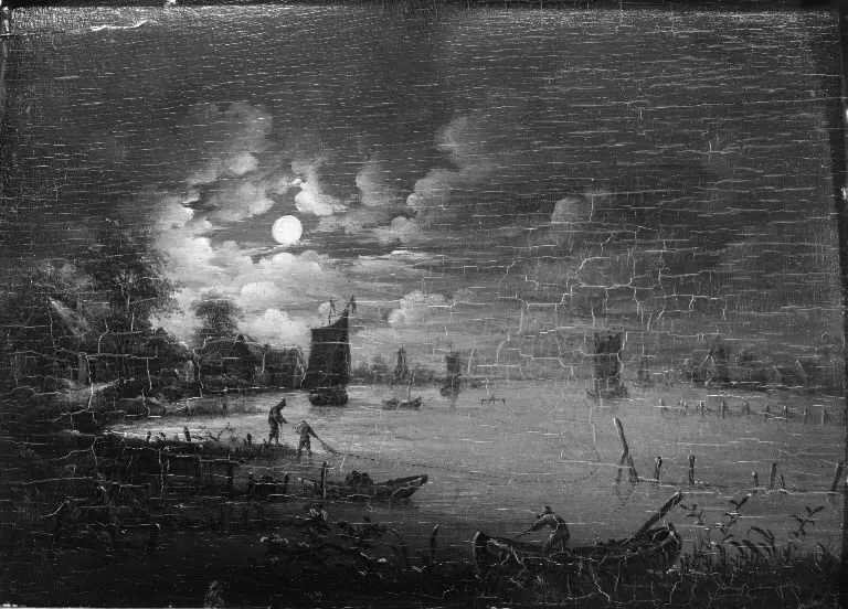 Moonlight, by Aert van der Neer, unspecified, 1647