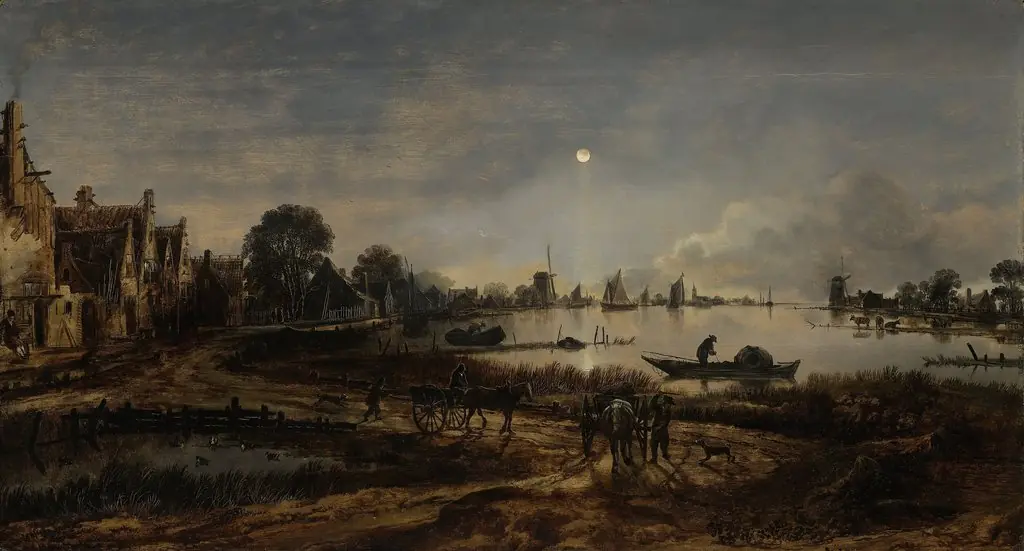 River View by Moonlight, by Aert van der Neer