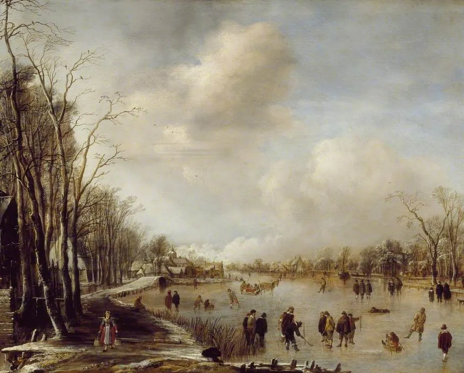 Winter Landscape, by Aert van der Neer, oil, 1645