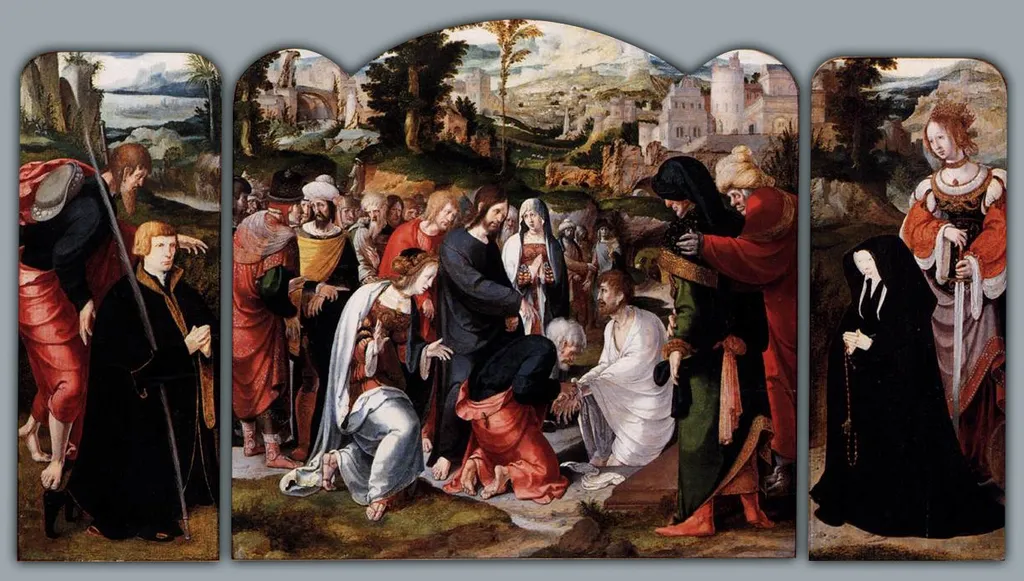 The Raising of Lazarus, by Aertgen van Leyden, oil