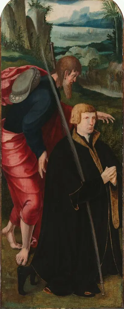 Wing of Lazarus triptych with donor and Saint James, by Aertgen van Leyden