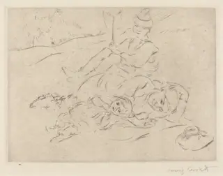 Auf dem Lande (In the Country), by Lovis Corinth, ink, 1912