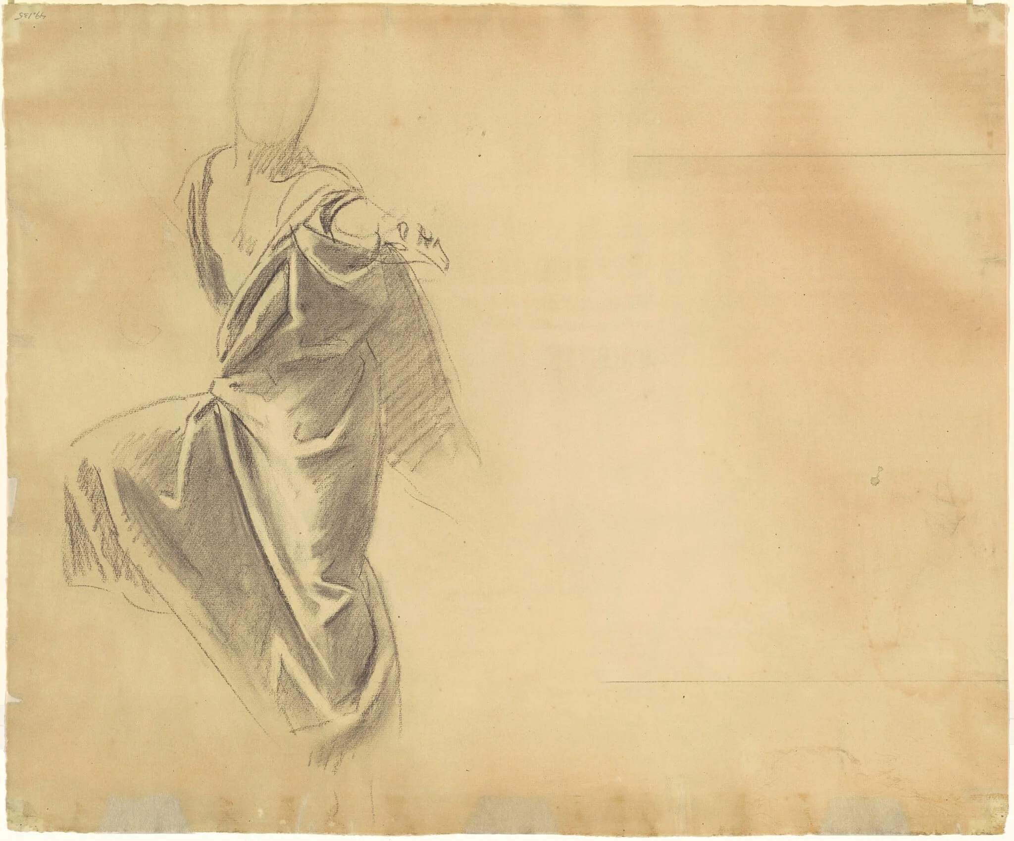 Study of Drapery [verso], detail