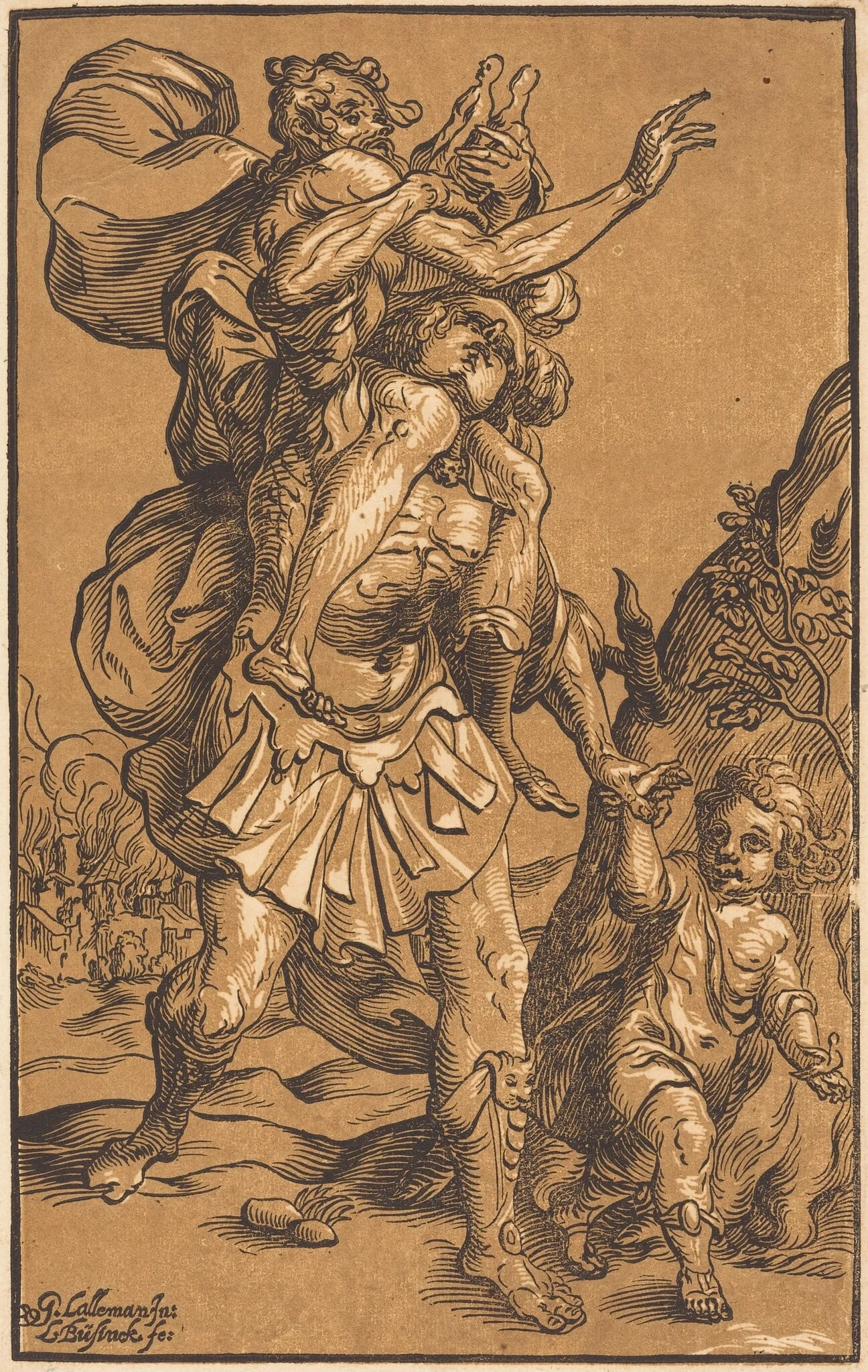 Aeneas Saving His Father from Troy, detail