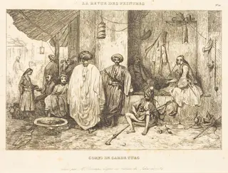 Le Corps de Garde, by Alexandre Gabriel Decamps, ink, 1834