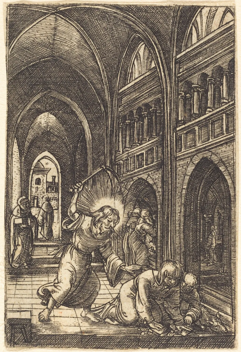 Christ Expelling the Money Changers, by Albrecht Altdorfer, ink, 1519