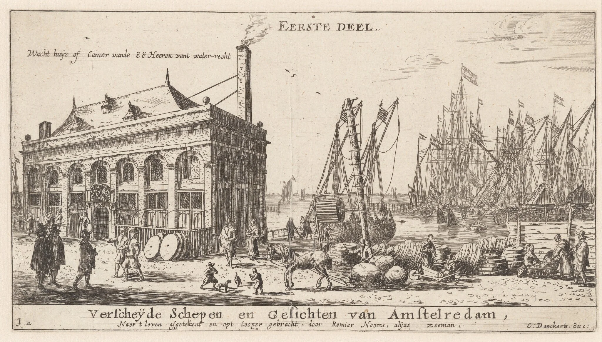 View of the Port of Amsterdam with the Office of the Water Authority (Title Page), detail