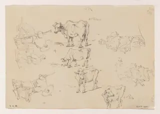Figures and cattle, by George Chinnery, 1834