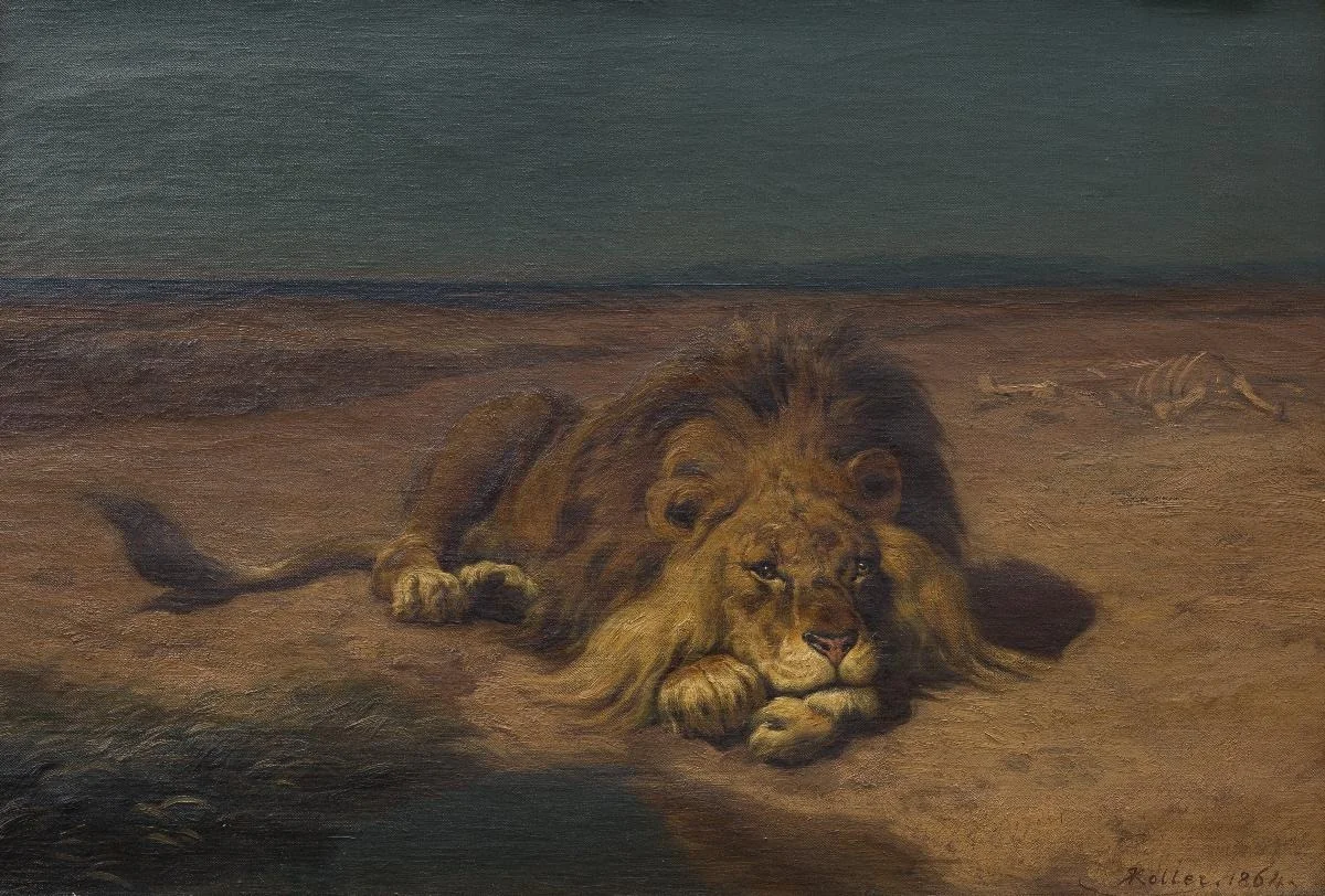 Ruhender Löwe, detail