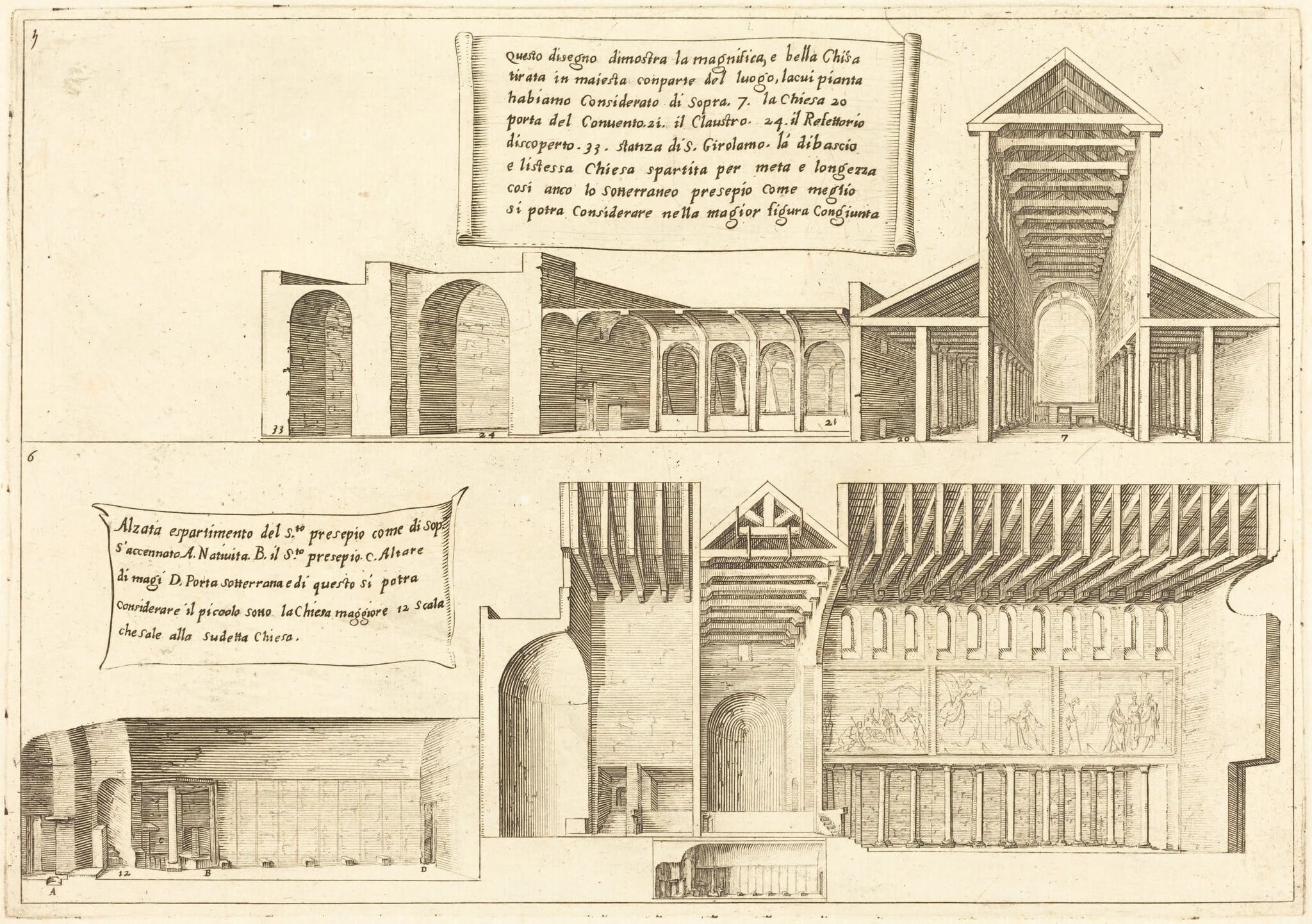 Elevation of Churches including the Holy Manger, detail