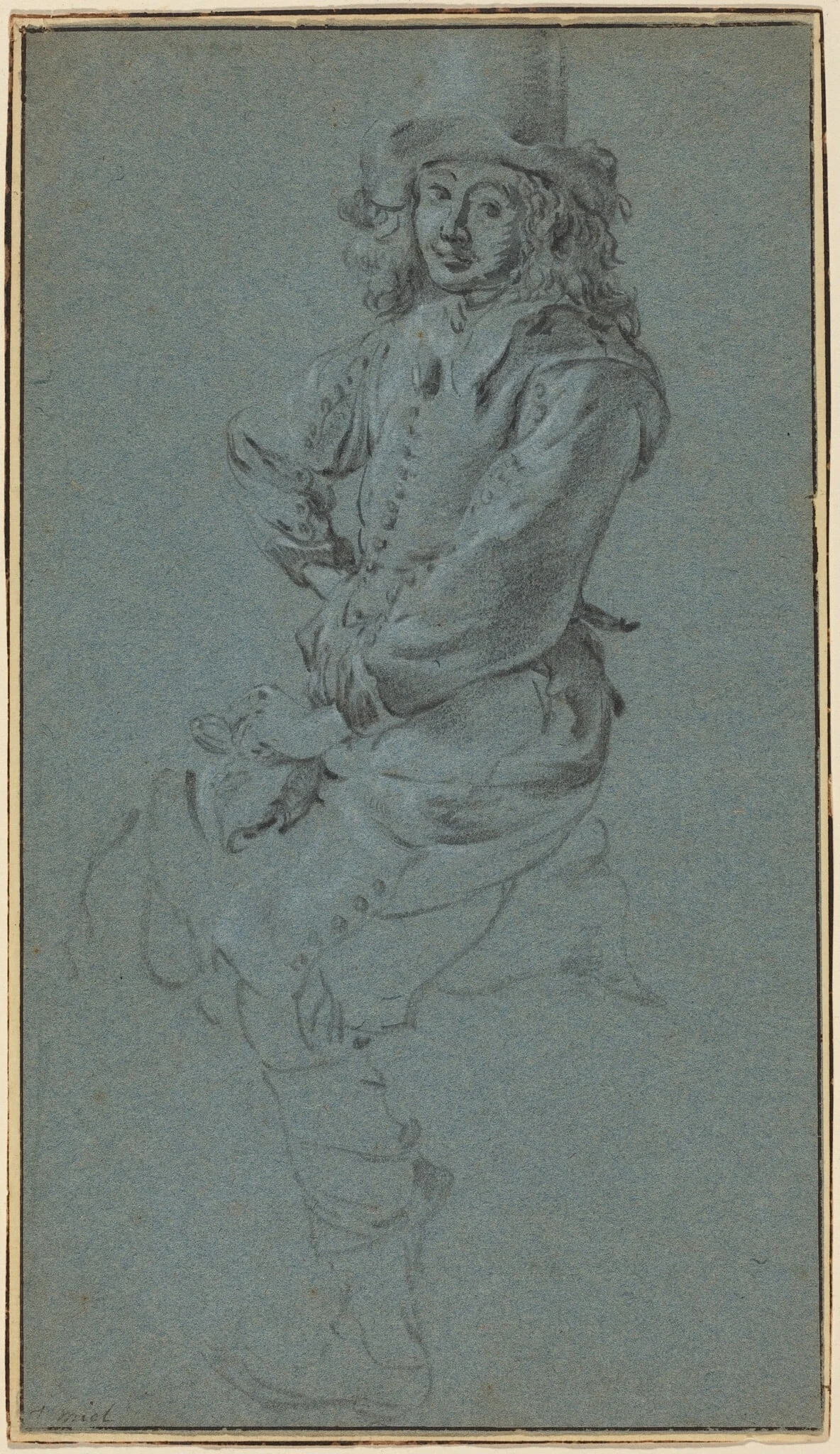 Seated Cavalier with His Arm Akimbo, detail