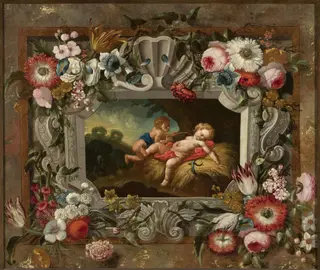 Allegory of summer in a circle of flowers, by François Boucher, oil, 1746