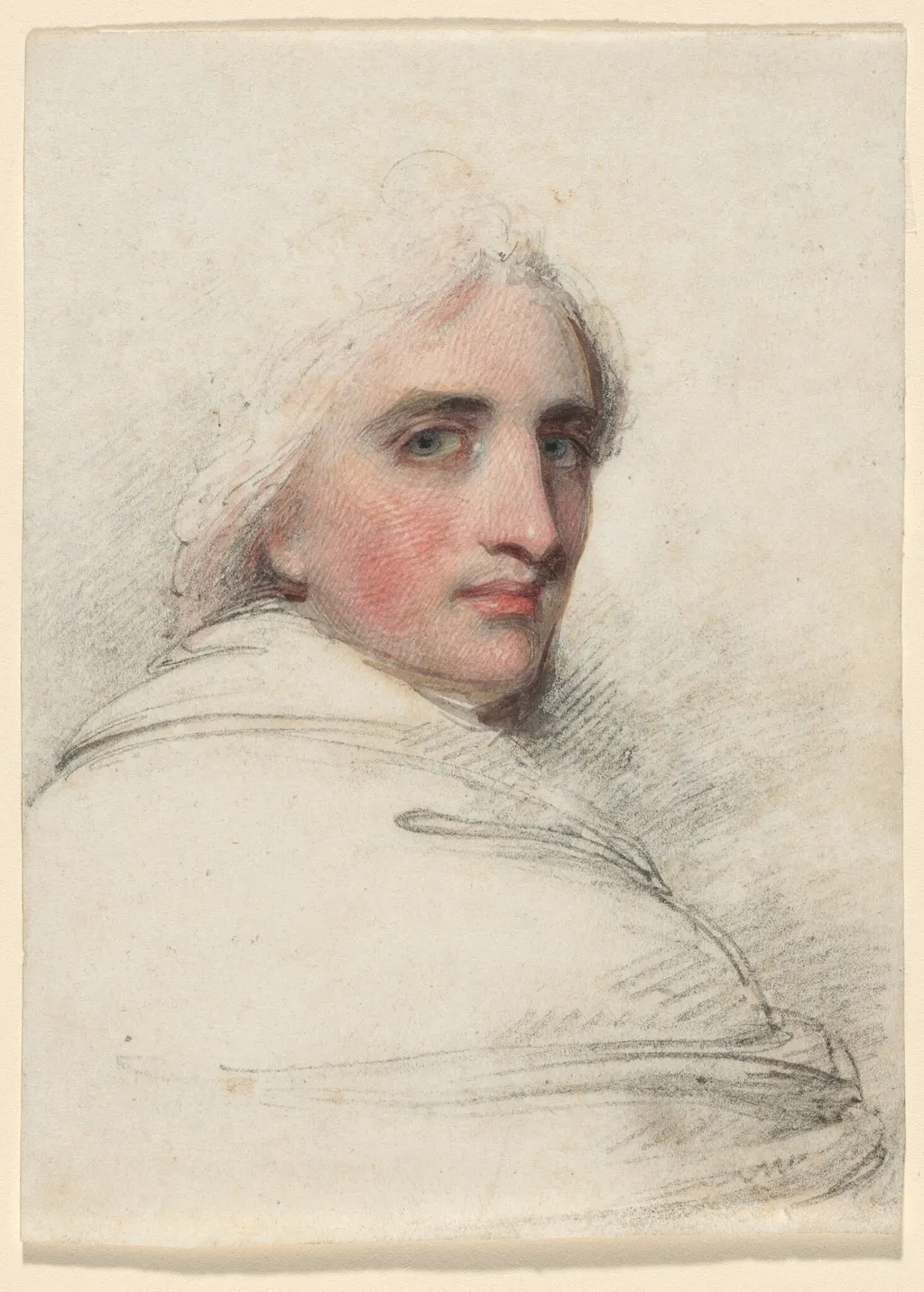 Head of a Man, by George Chinnery, watercolor, 1818