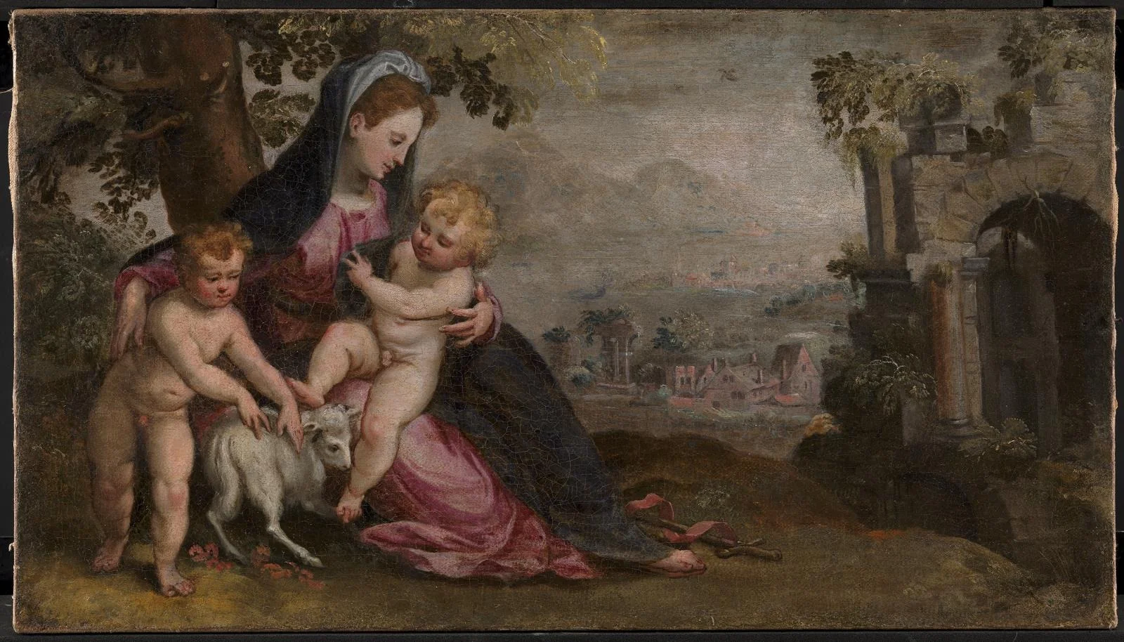 Maria med Jesus og Johannes, detail