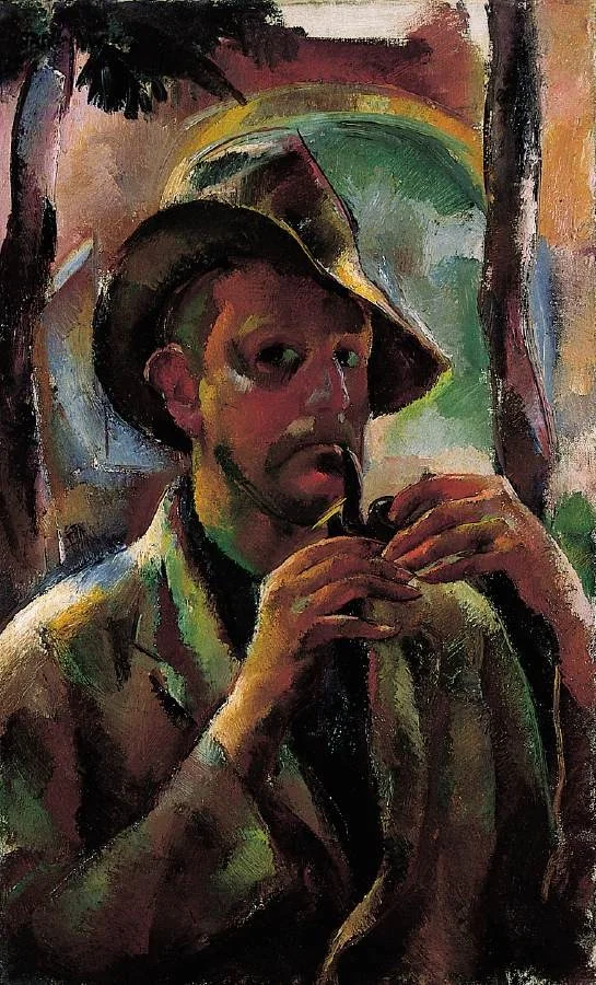 Self-portrait with Pipe, detail