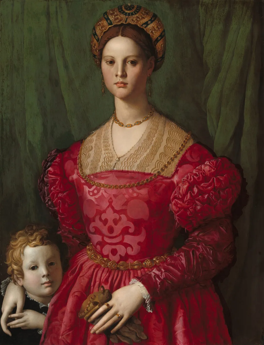 A Young Woman and Her Little Boy, by Agnolo Bronzino, oil
