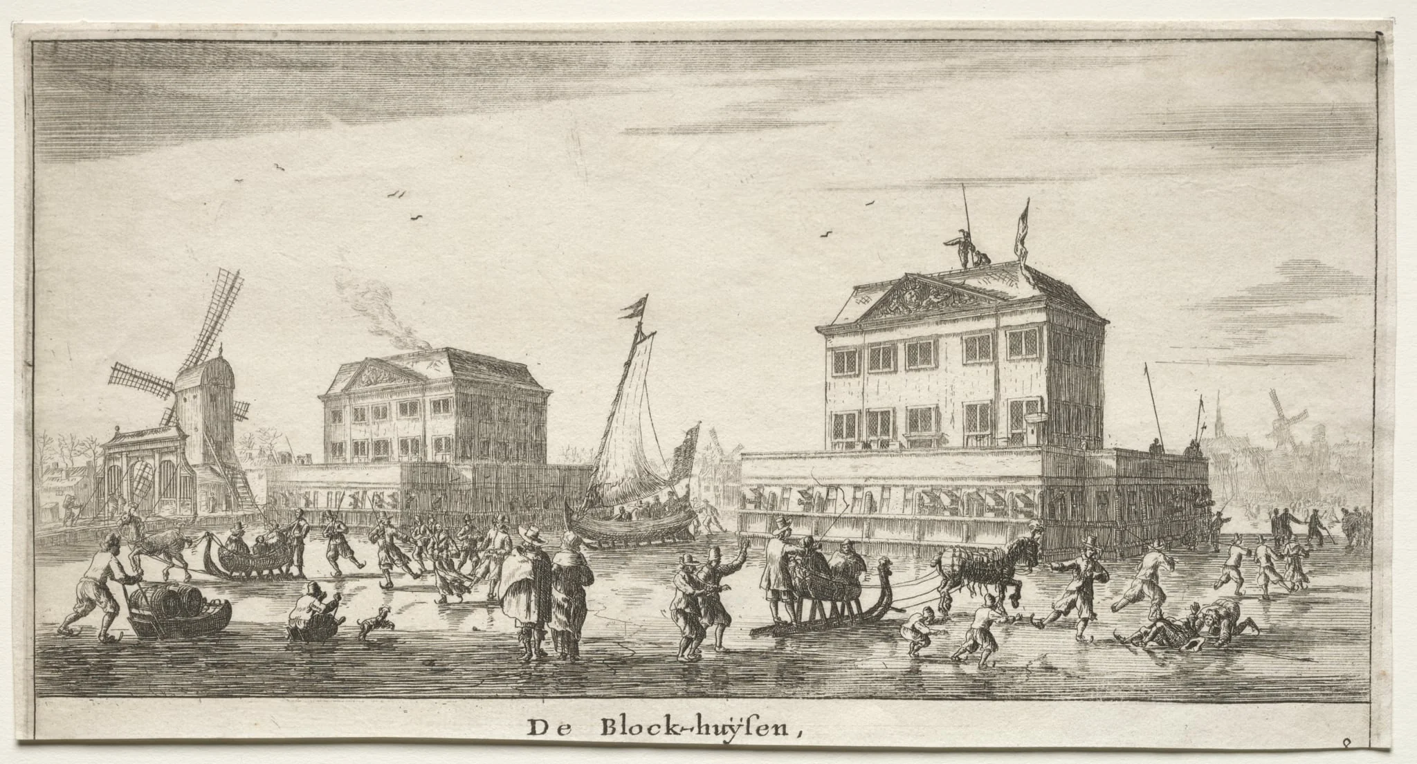 Various Ships and Views of Amsterdam (Verscheÿde Schepen en Gesichten van Amstelredam), Part III: De Block-huÿsen, detail