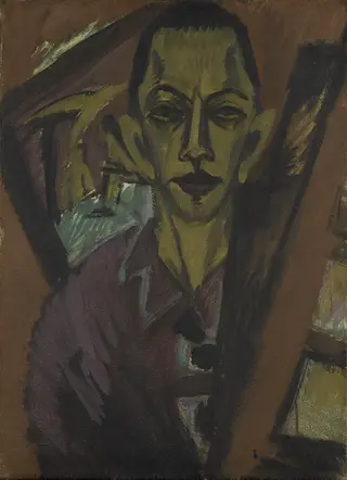 Self-Portrait, by Ernst Ludwig Kirchner, oil, 1914