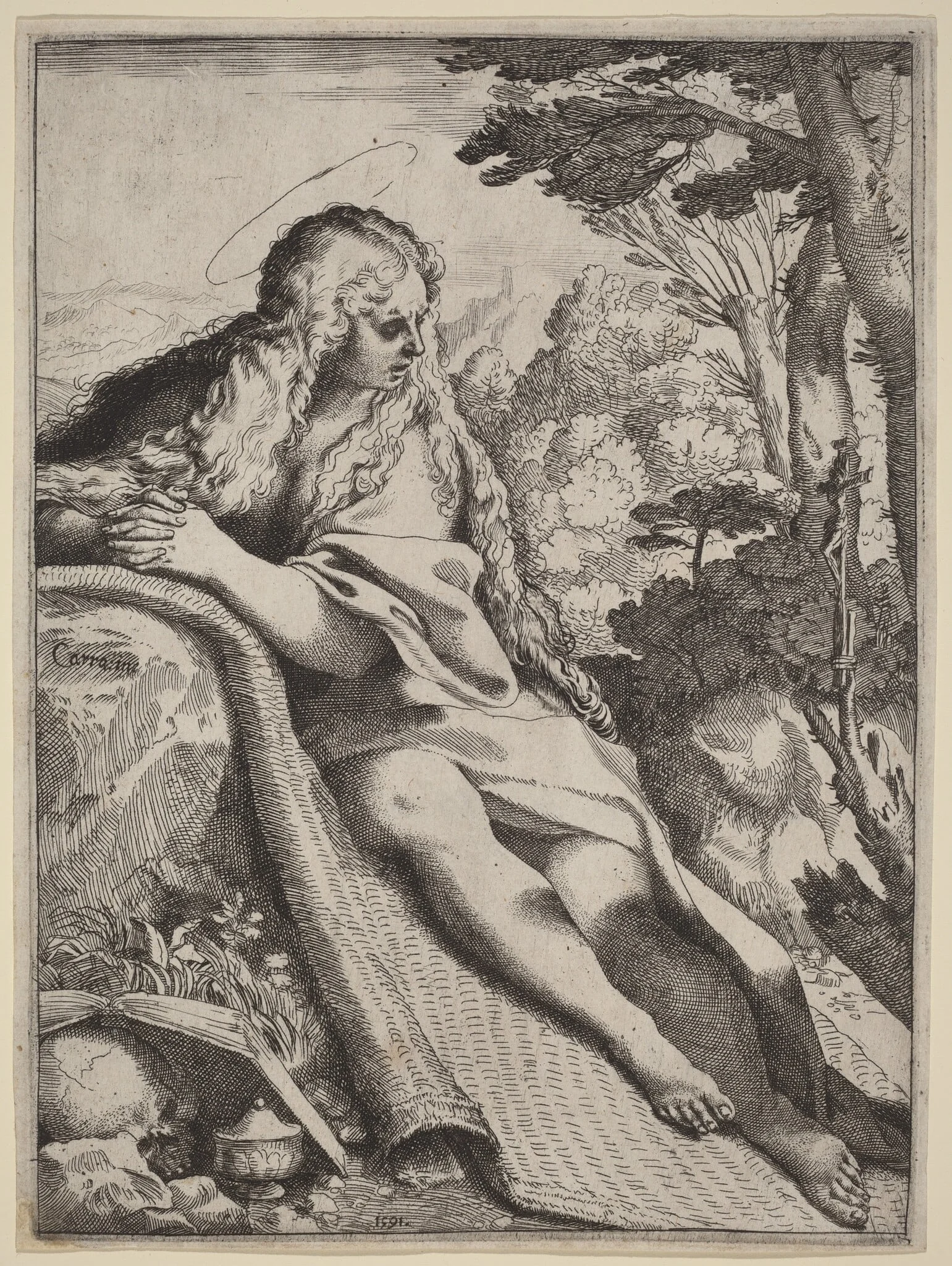 Mary Magdalene in the Wilderness, detail