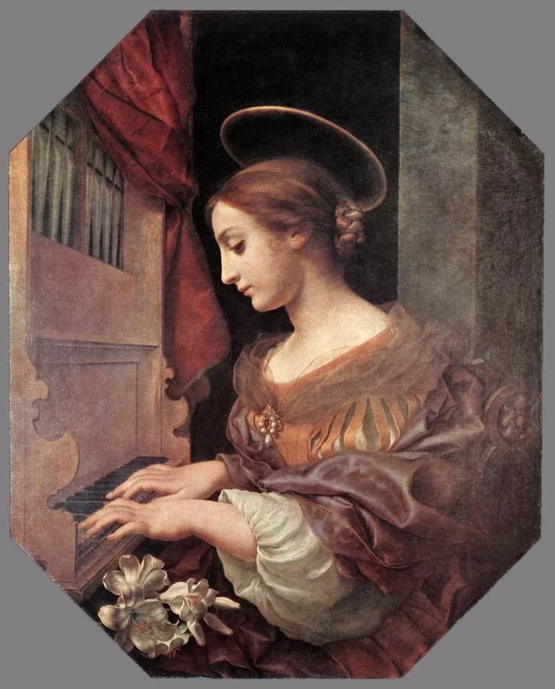 St Cecilia at the Organ., detail
