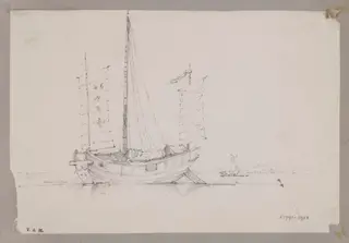 A Chinese junk, by George Chinnery, 19