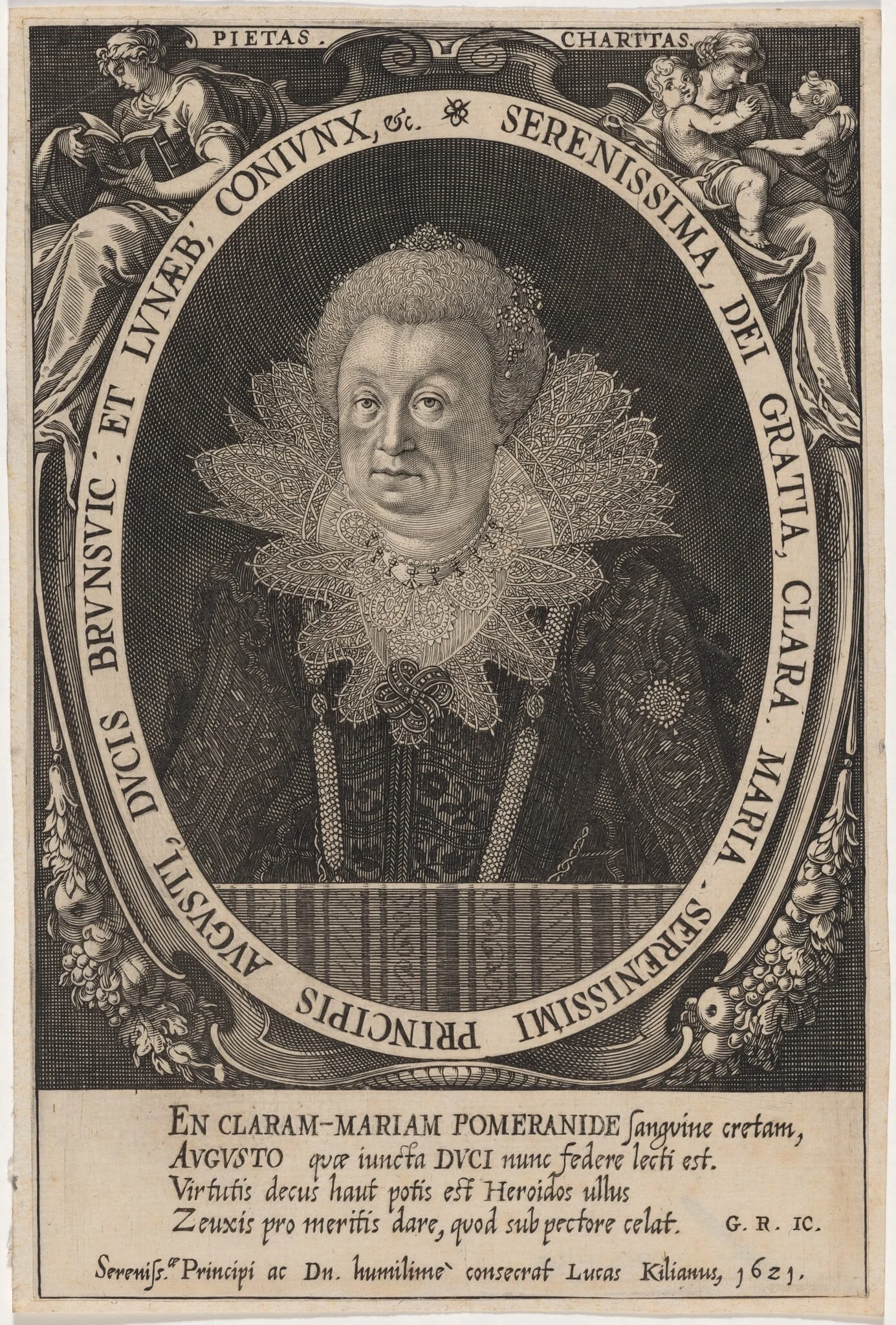 Clara Maria, Duchess of Brunswick, Wife of August II, detail
