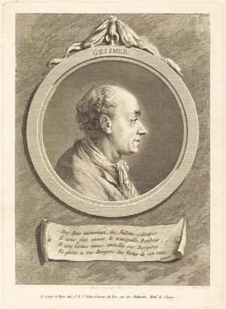 Salomon Gessner, by Augustin de Saint-Aubin, ink, 1775